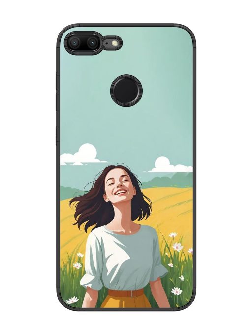 Girl Graffiti Glossy Soft Edge Case for Honor 9 Lite Chachhi