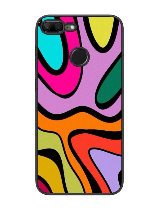 Groovy Swirls Glossy Soft Edge Case for Honor 9 Lite Chachhi