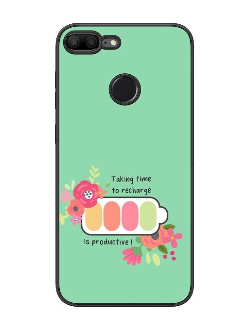 Recharge And Bloom Glossy Soft Edge Case for Honor 9 Lite Chachhi