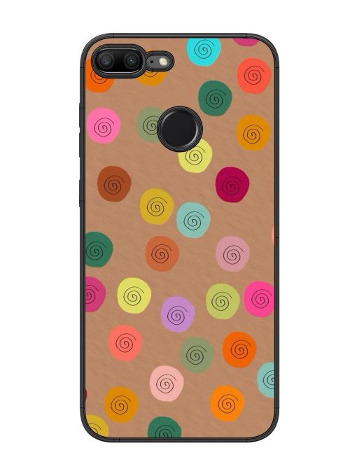 Swirly Dots On Kraft Glossy Soft Edge Case for Honor 9 Lite