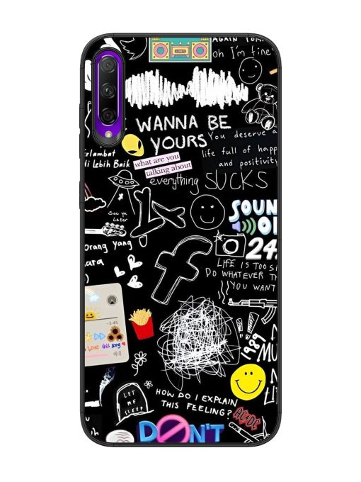 Doodle Diary Glossy Soft Edge Case for Honor 9X Pro Chachhi