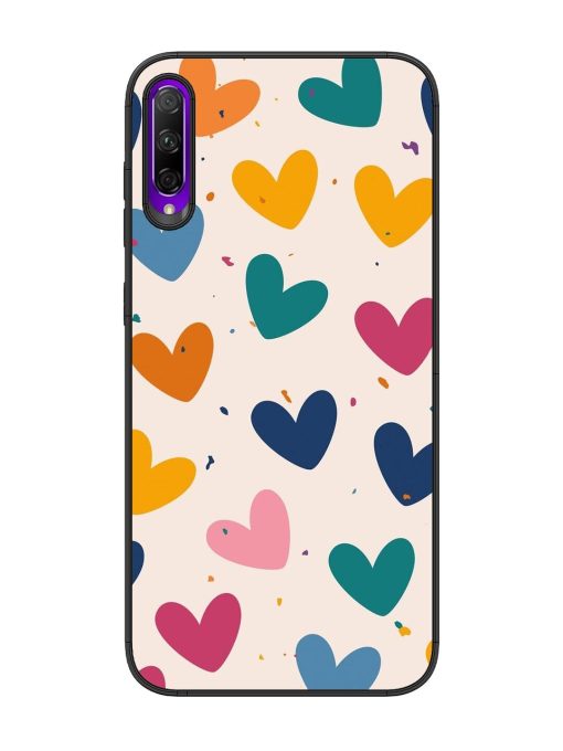 Rainbow Hearts Glossy Soft Edge Case for Honor 9X Pro