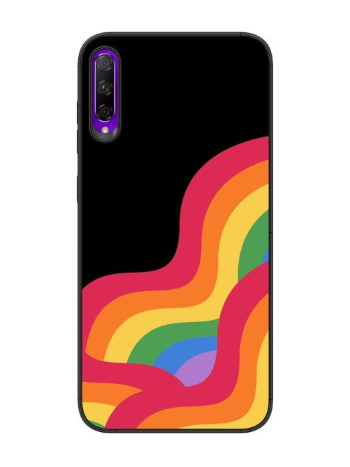 Wavy Rainbow Glossy Soft Edge Case for Honor 9X Pro Chachhi