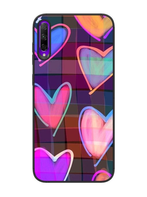 Neon Hearts Glossy Soft Edge Case for Honor 9X Pro Chachhi