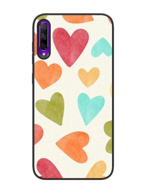 Watercolor Hearts Glossy Soft Edge Case for Honor 9X Pro Chachhi