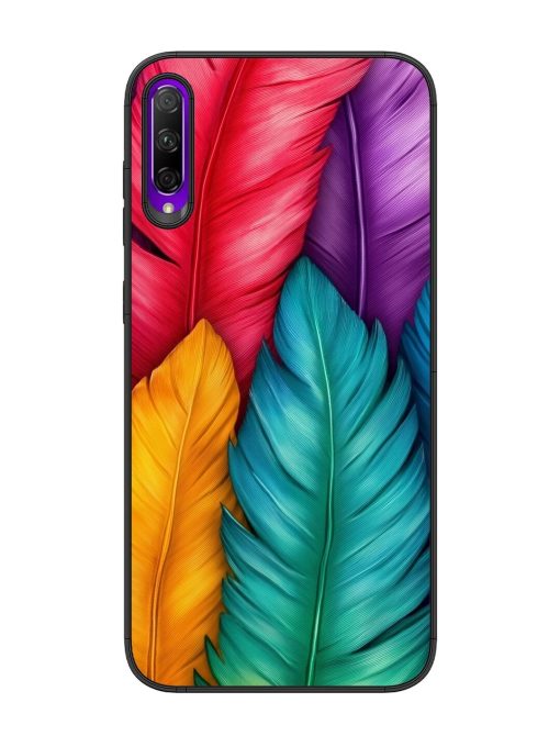 Rainbow Feathers Glossy Soft Edge Case for Honor 9X Pro Chachhi