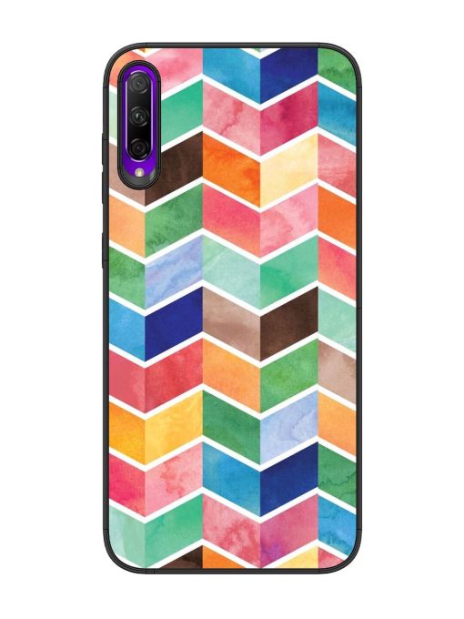 Watercolor Chevron Whimsy Glossy Soft Edge Case for Honor 9X Pro Chachhi