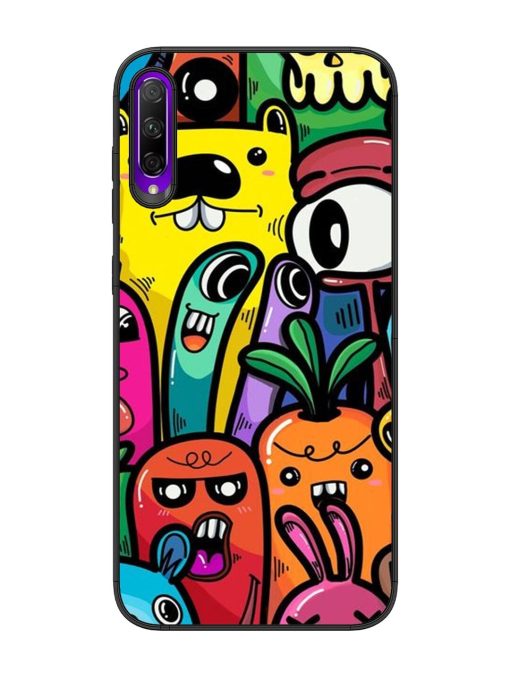 Whimsical Doodle Chaos Glossy Soft Edge Case for Honor 9X Pro Chachhi