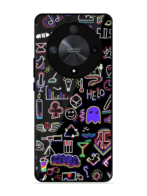 Neon Doodle Glossy Soft Edge Case for Honor X9b (5G) Chachhi