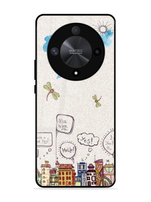 Doodle City Glossy Soft Edge Case for Honor X9b (5G) Chachhi