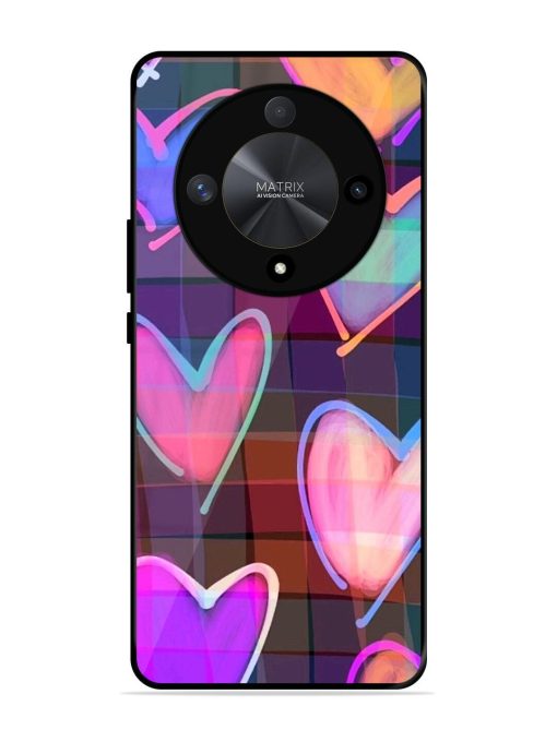 Neon Hearts Glossy Soft Edge Case for Honor X9b (5G) Chachhi