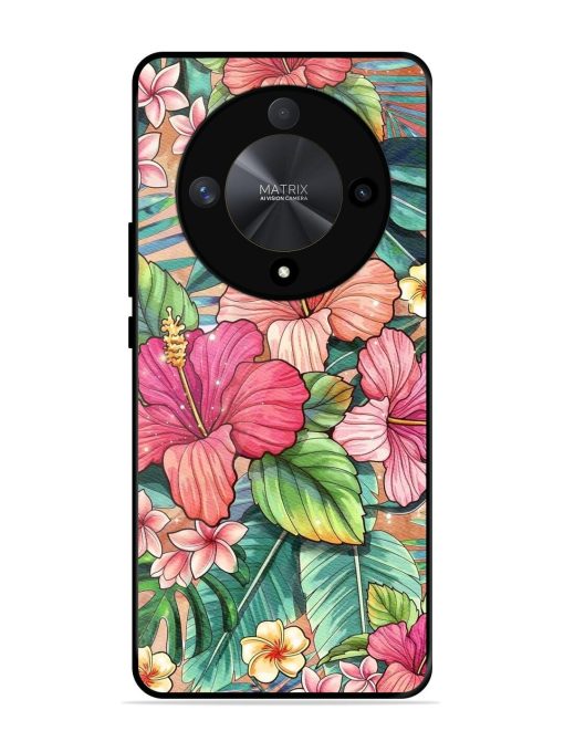 Tropical Tapestry Glossy Soft Edge Case for Honor X9b (5G) Chachhi