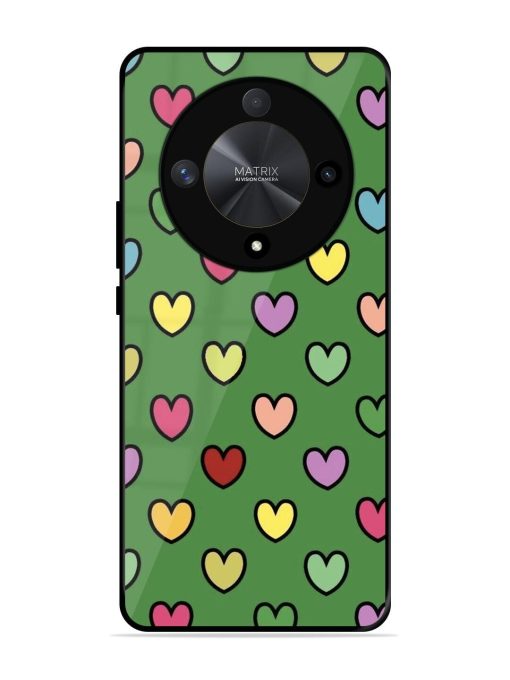 Rainbow Heart Parade Glossy Soft Edge Case for Honor X9b (5G) Chachhi