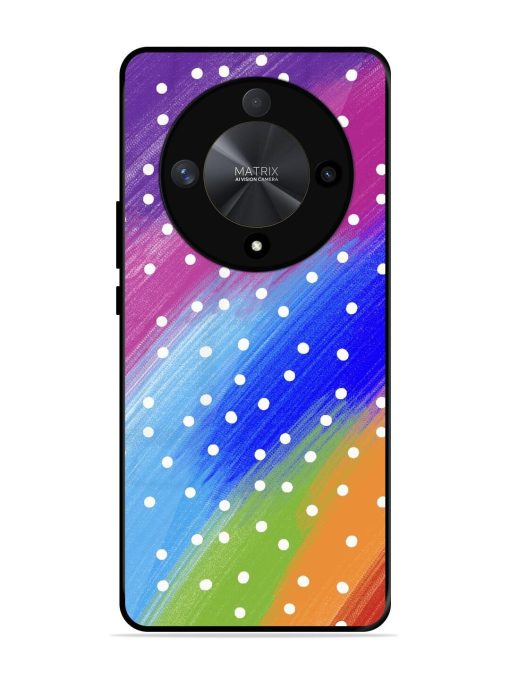 Rainbow Polka Dot Dream Glossy Soft Edge Case for Honor X9b (5G) Chachhi