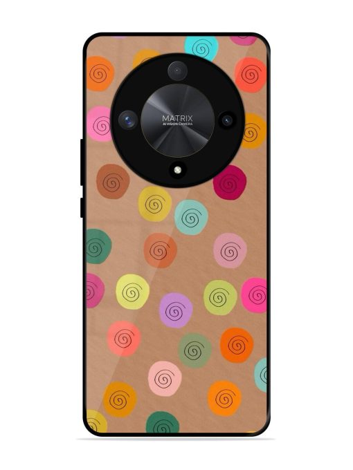 Swirly Dots On Kraft Glossy Soft Edge Case for Honor X9b (5G) Chachhi