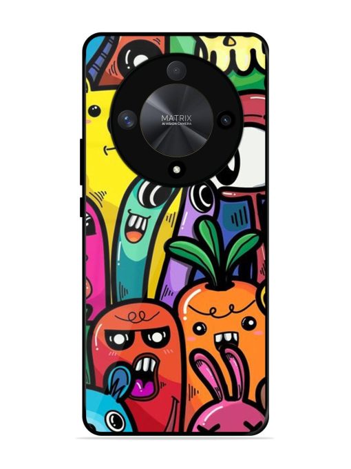 Whimsical Doodle Chaos Glossy Soft Edge Case for Honor X9b (5G) Chachhi