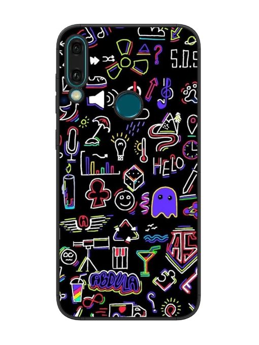 Neon Doodle Glossy Soft Edge Case for Honor Y9 (2019) Chachhi