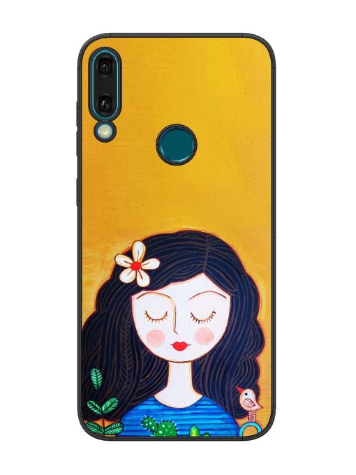 Girl Illustration Glossy Soft Edge Case for Honor Y9 (2019) Chachhi