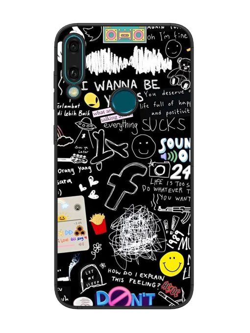 Doodle Diary Glossy Soft Edge Case for Honor Y9 (2019) Chachhi