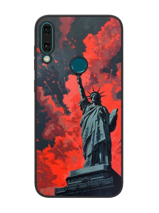 Lady Liberty'S Firework Finale Glossy Soft Edge Case for Honor Y9 (2019)