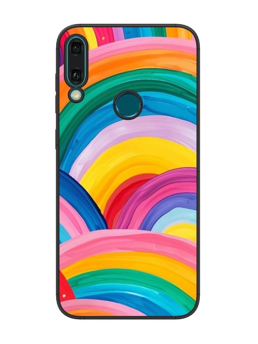 Rainbow Symphony Glossy Soft Edge Case for Honor Y9 (2019) Chachhi