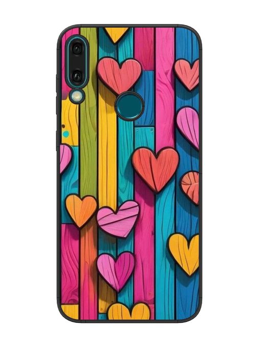 Rainbow Of Hearts Glossy Soft Edge Case for Honor Y9 (2019) Chachhi