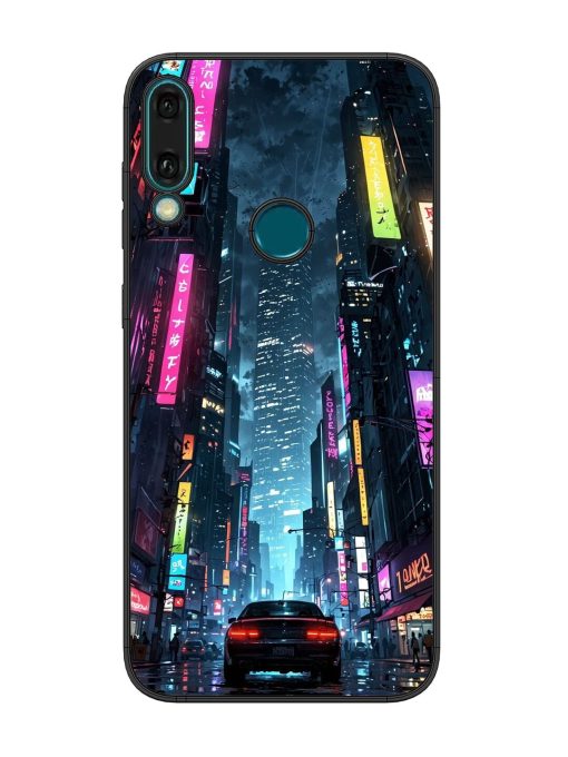 Neon Nightscape Glossy Soft Edge Case for Honor Y9 (2019) Chachhi