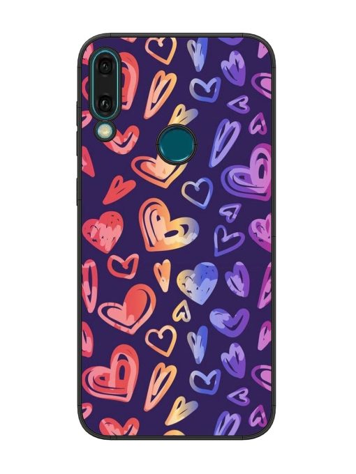 Rainbow Hearts Glossy Soft Edge Case for Honor Y9 (2019) Chachhi