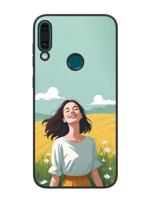 Girl Graffiti Glossy Soft Edge Case for Honor Y9 (2019) Chachhi