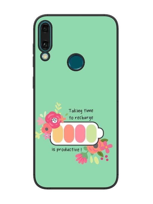 Recharge And Bloom Glossy Soft Edge Case for Honor Y9 (2019) Chachhi