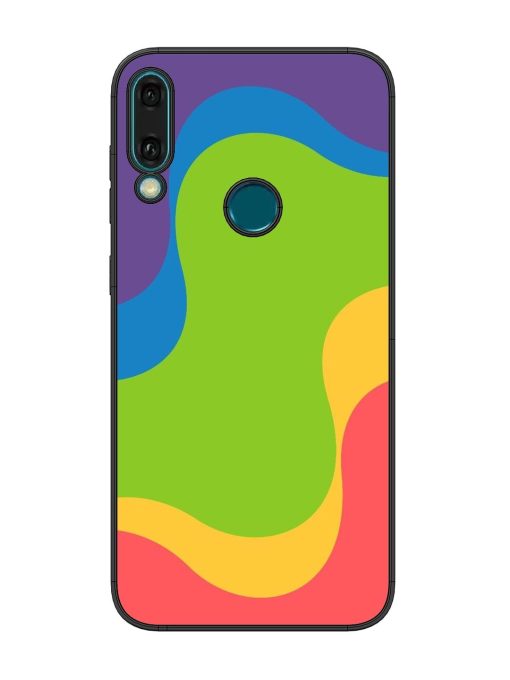 Wavy Rainbow Wonderland Glossy Soft Edge Case for Honor Y9 (2019) Chachhi