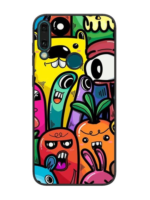 Whimsical Doodle Chaos Glossy Soft Edge Case for Honor Y9 (2019)