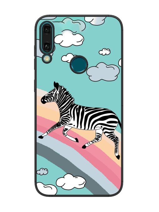 Zebra On A Rainbow Glossy Soft Edge Case for Honor Y9 (2019) Chachhi