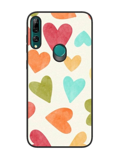 Watercolor Hearts Glossy Soft Edge Case for Honor Y9 Prime Chachhi