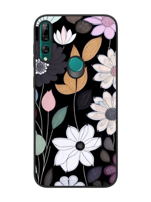 Whimsical Blooms On Black Glossy Soft Edge Case for Honor Y9 Prime Chachhi