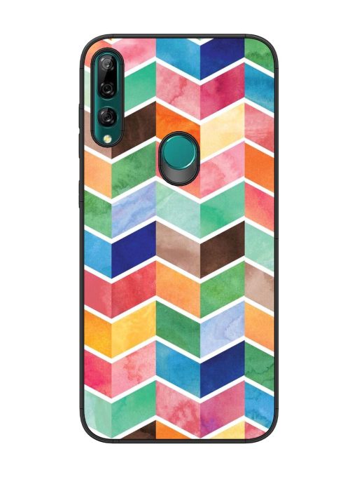 Watercolor Chevron Whimsy Glossy Soft Edge Case for Honor Y9 Prime Chachhi