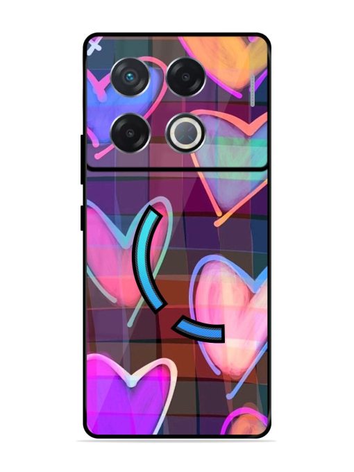 Neon Hearts Glossy Soft Edge Case for Infinix Gt 20 Pro (5G)