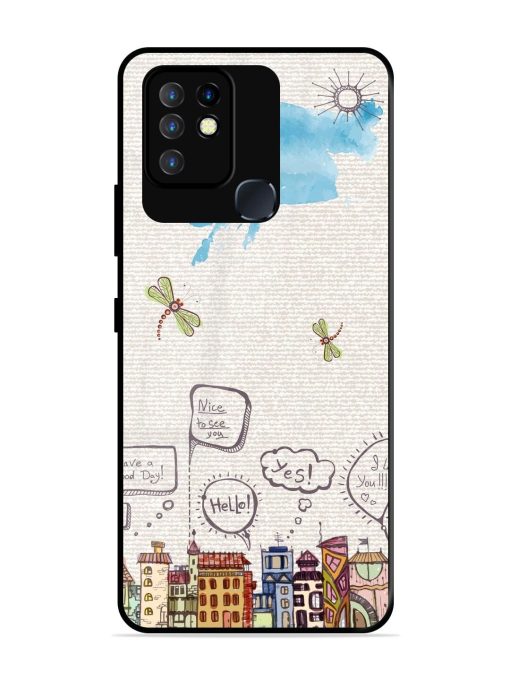 Doodle City Glossy Soft Edge Case for Infinix Hot 10 Chachhi