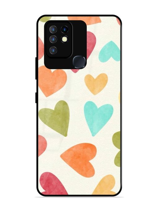 Watercolor Hearts Glossy Soft Edge Case for Infinix Hot 10 Chachhi