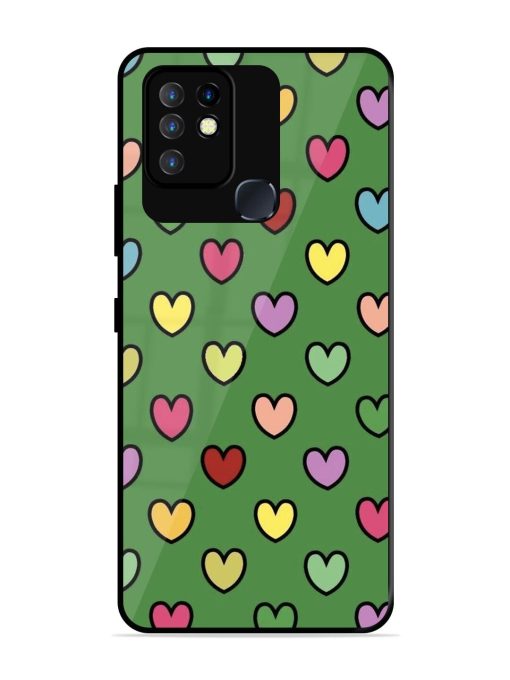 Rainbow Heart Parade Glossy Soft Edge Case for Infinix Hot 10 Chachhi