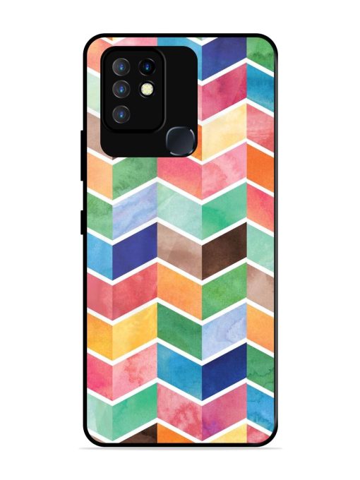 Watercolor Chevron Whimsy Glossy Soft Edge Case for Infinix Hot 10 Chachhi