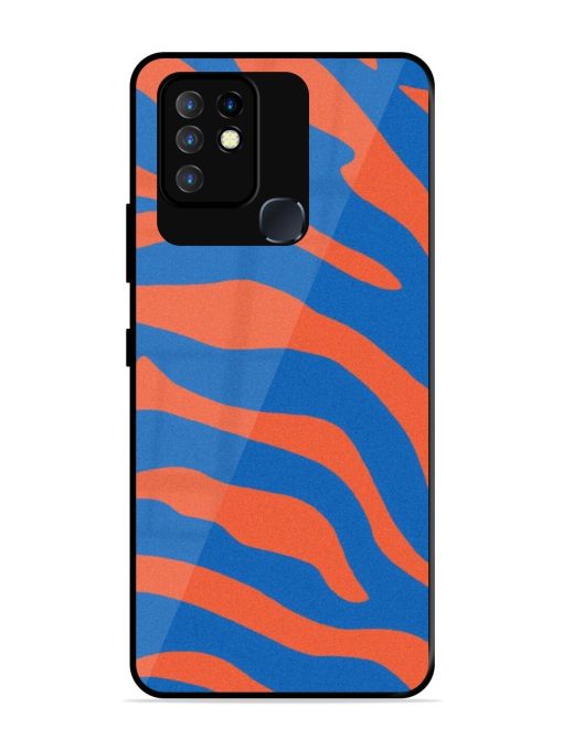 Zebra Stripes In Blue And Orange Glossy Soft Edge Case for Infinix Hot 10 Chachhi