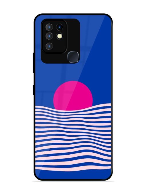 Pink Sunset Over Blue Waves Glossy Soft Edge Case for Infinix Hot 10 Chachhi