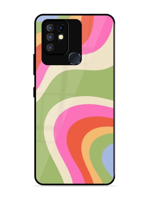 Wavy Rainbow Wonderland Glossy Soft Edge Case for Infinix Hot 10 Chachhi