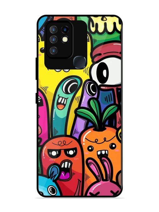 Whimsical Doodle Chaos Glossy Soft Edge Case for Infinix Hot 10 Chachhi