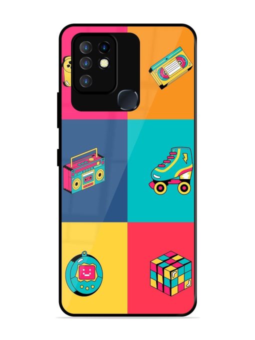 90S Throwback Grid Glossy Soft Edge Case for Infinix Hot 10 Chachhi