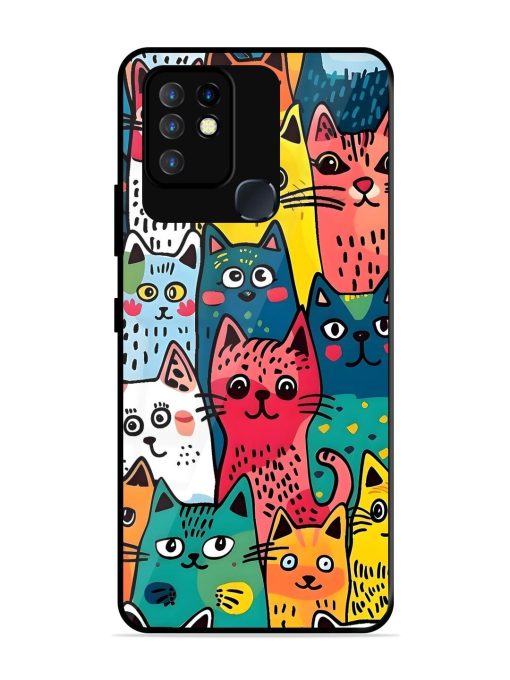 Feline Frenzy Glossy Soft Edge Case for Infinix Hot 10 Chachhi