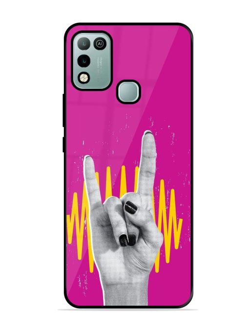 Rock Hand Glossy Soft Edge Case for Infinix Hot 10 Play Chachhi