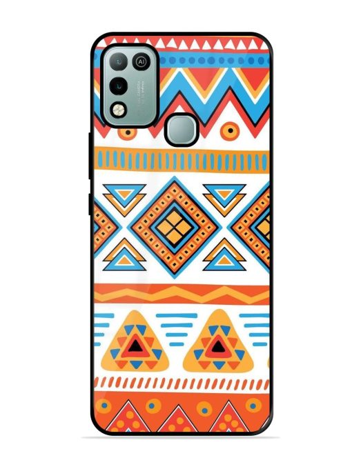 Vibrant Tribal Pattern Glossy Soft Edge Case for Infinix Hot 10 Play Chachhi