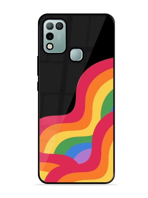 Wavy Rainbow Glossy Soft Edge Case for Infinix Hot 10 Play Chachhi